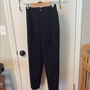 Liz Claiborne Black High-Waisted chinos with Tapered Leg, pleats
